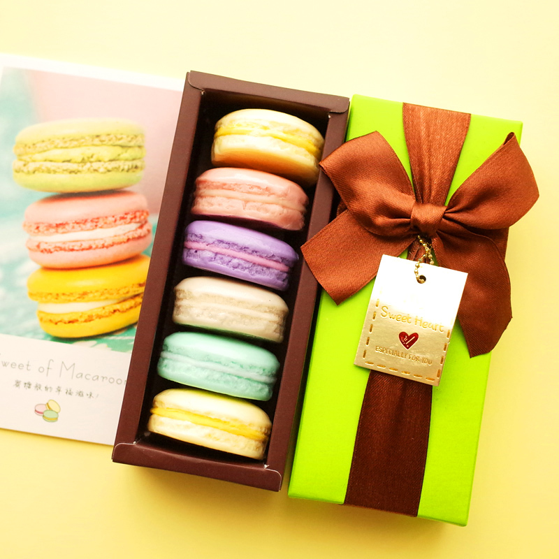 100-Handmade-France-Macarons-Coconut-Oil-Soap-Decorative-Christmas-Gift-Box-6-pieces-lot-Savon-Coffret