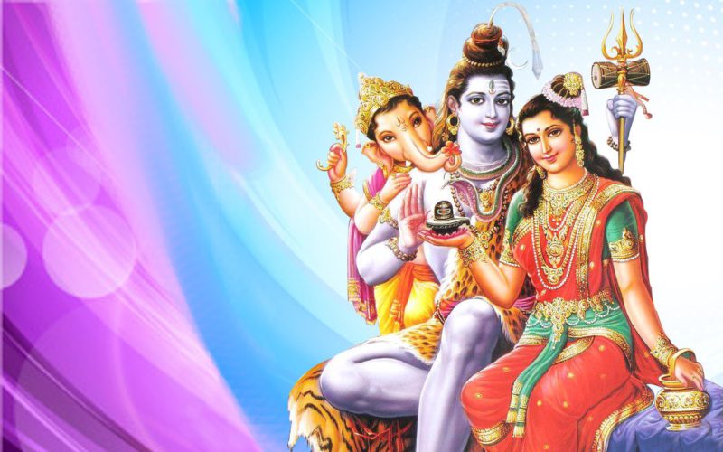 Ganesha with Shiva and Parvati