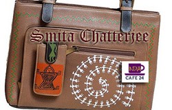 Painting Saga On Leather Bag- Smita Chatterjee