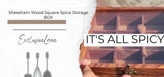 Compact Sheesham Wood Square Spice Storage BOX- By Exclusive Lane